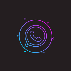 媒体网络社交whatsapp图标矢量设计照片