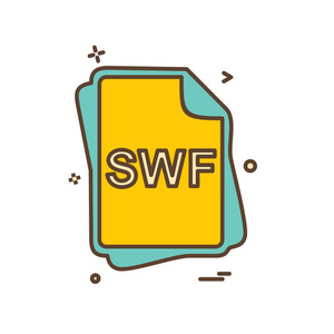 SWF文件类型图标设计向量