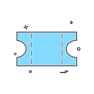 门票图标设计彩色矢量插图