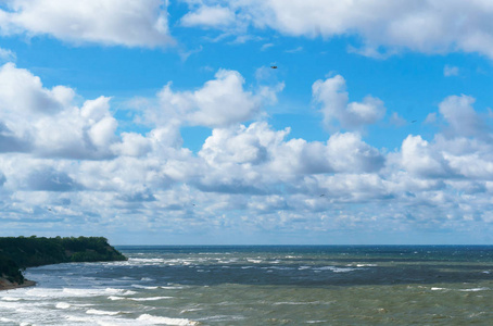 海景海浪波罗的海风暴