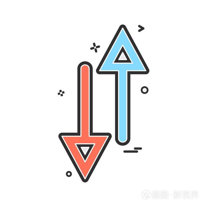 向上向下箭头方向图标矢量设计