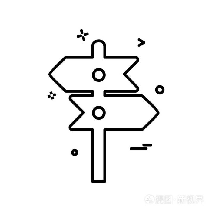 方向板图标设计矢量插画-正版商用图片12x62g-摄图新视界