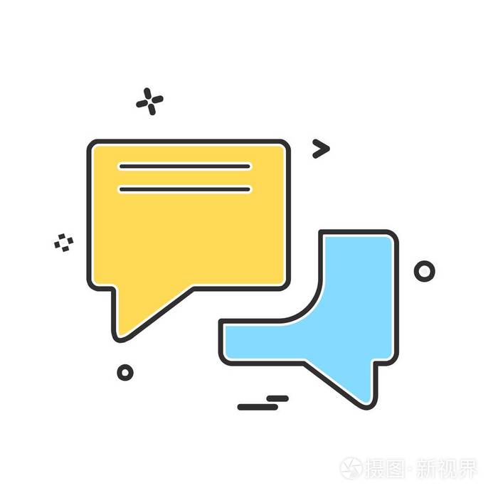 消息图标设计矢量插图