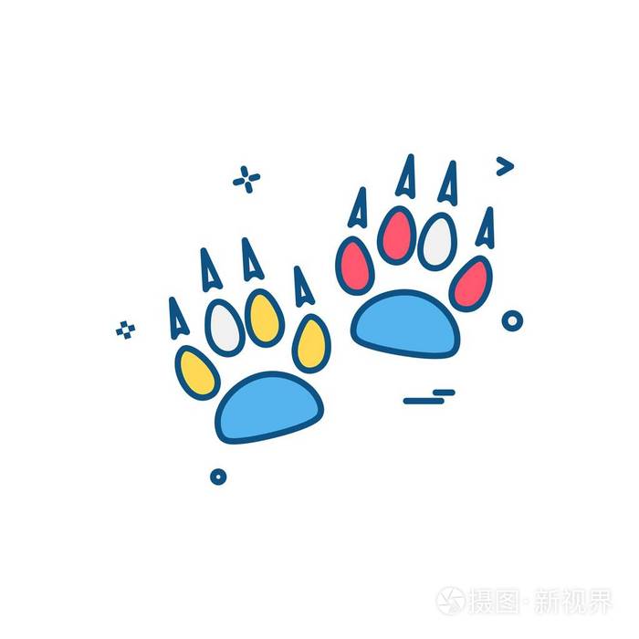 动物爪子图标设计矢量