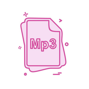 MP3文件类型图标设计矢量