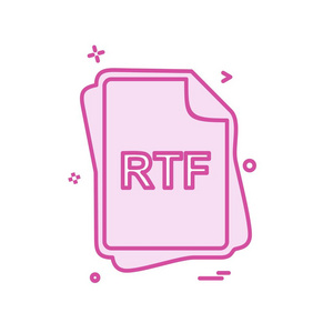 RTF文件类型图标设计向量