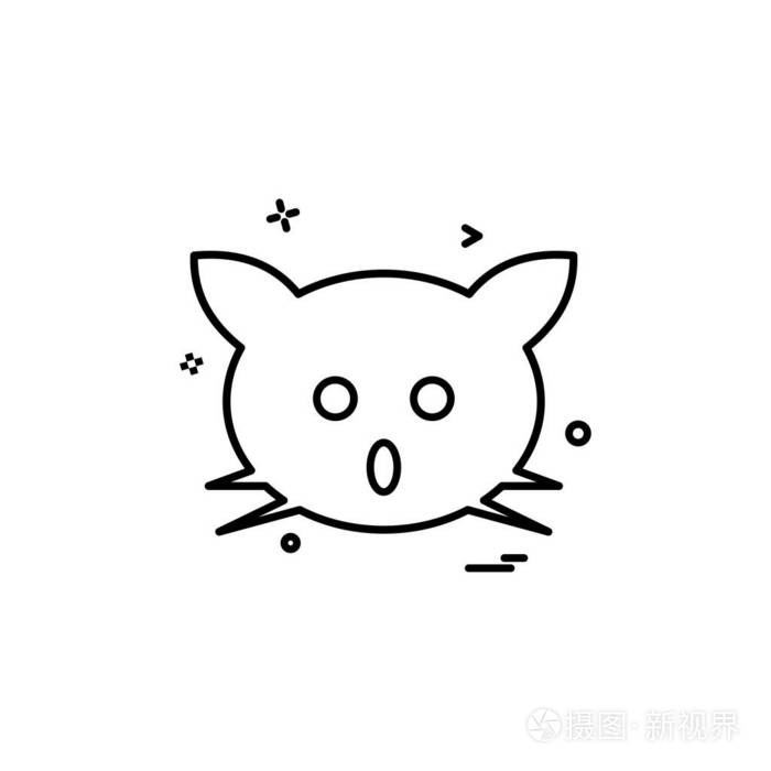 猫图标设计彩色矢量插图