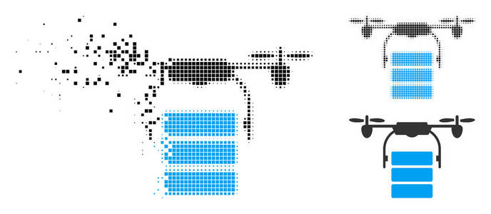 破碎点半色调货物无人机图标