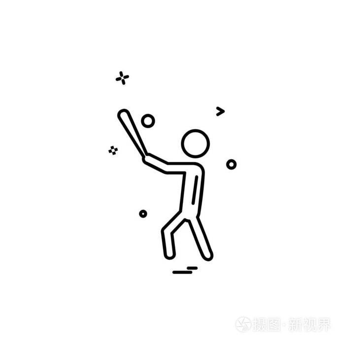 板球图标设计矢量插图插画-正版商用图片12xw80-摄图新视界