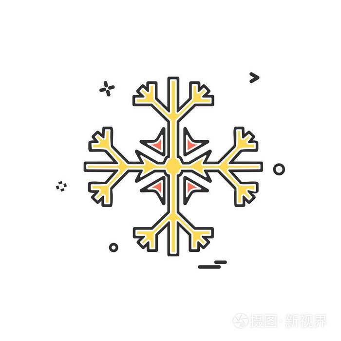 白色背景上的雪花图标向量