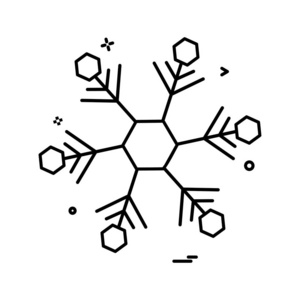 白色背景上的雪花简单图标