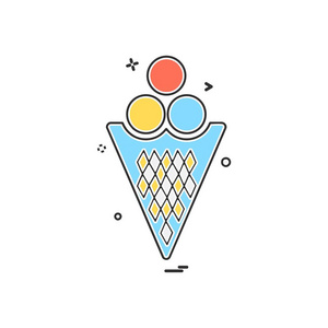 冰淇淋图标设计矢量