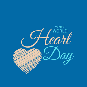 世界心脏日背景的矢量插图。