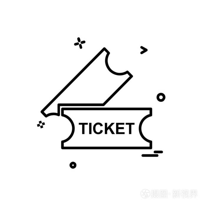门票图标设计彩色矢量插图