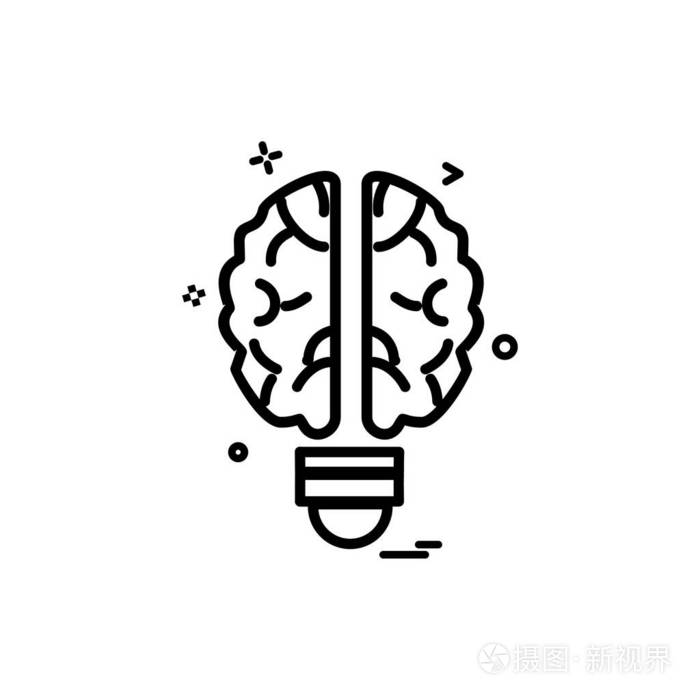 人工大脑智能图标矢量设计