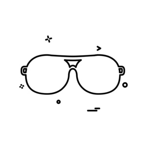 眼镜图标设计矢量插图