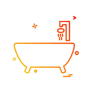 浴缸图标设计矢量