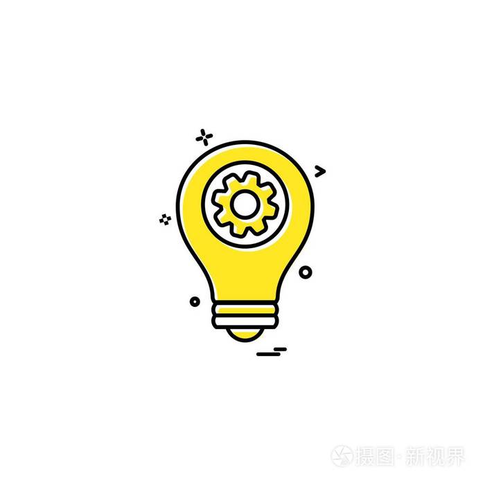 灯泡图标设计彩色矢量插图