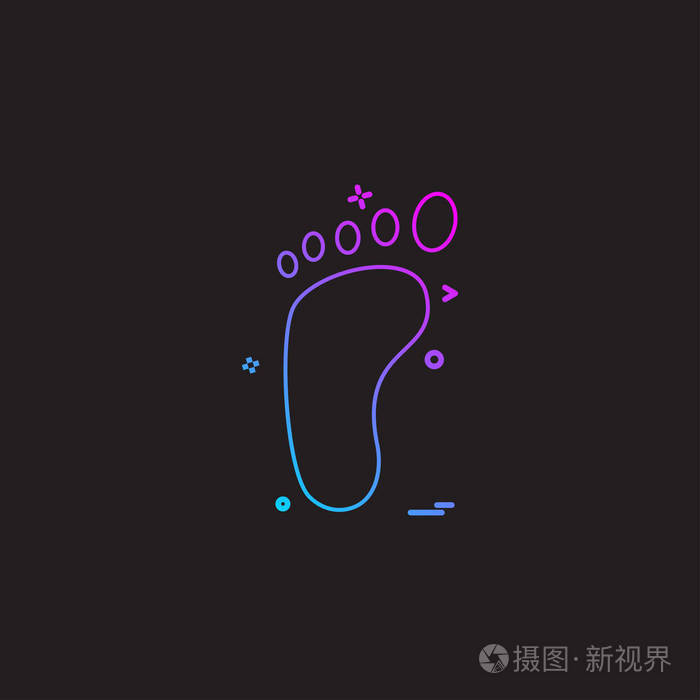 脚印图标设计矢量