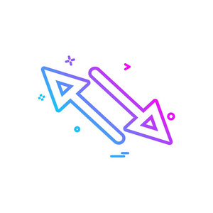 箭头交叉双向图标矢量设计双箭头图标方向箭头线图标, 导航和双向卡通