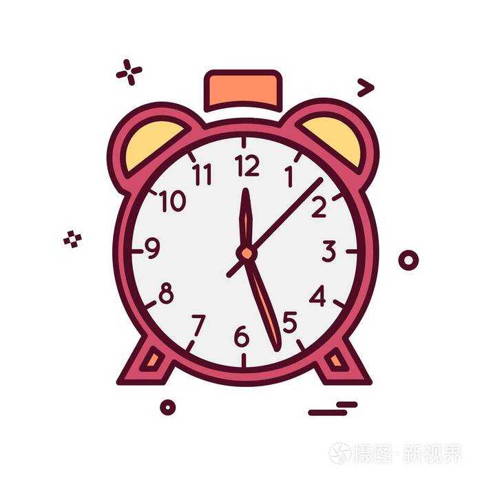 时钟平面图标矢量插图