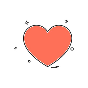 情人节的心脏图标设计，矢量插图