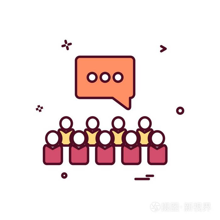 小组讨论聊天图标矢量设计