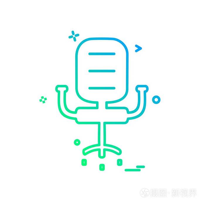 椅子图标设计矢量插图.