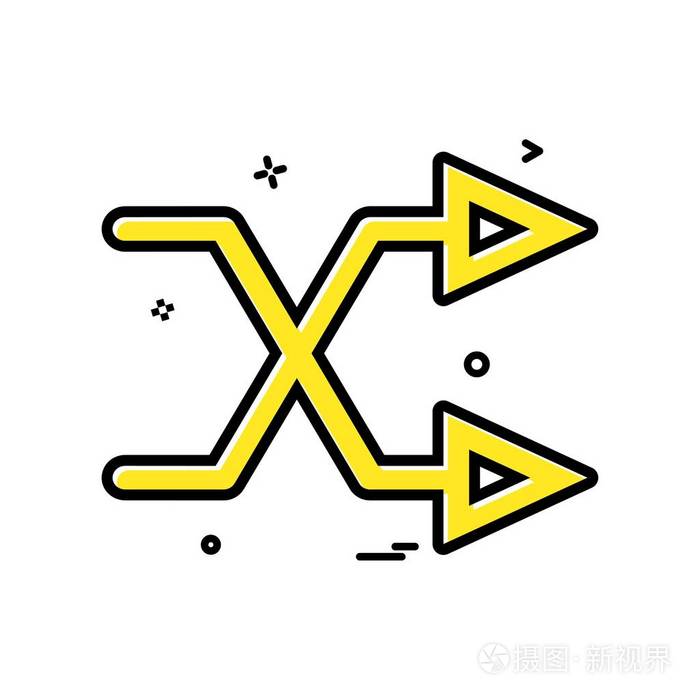 箭头方向相交右两个图标矢量设计