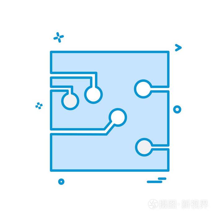 电路板图标设计矢量插图