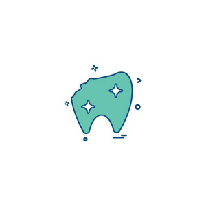 牙齿破损牙科治疗牙科牙齿象征矢量脱落