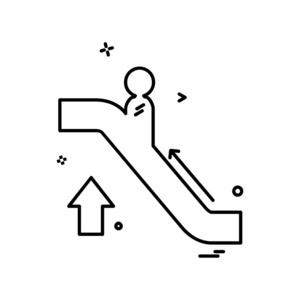 自动扶梯图标设计矢量