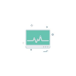 液晶心率监测图标矢量数据