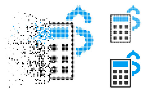 损坏的失真半色调业务计算器图标