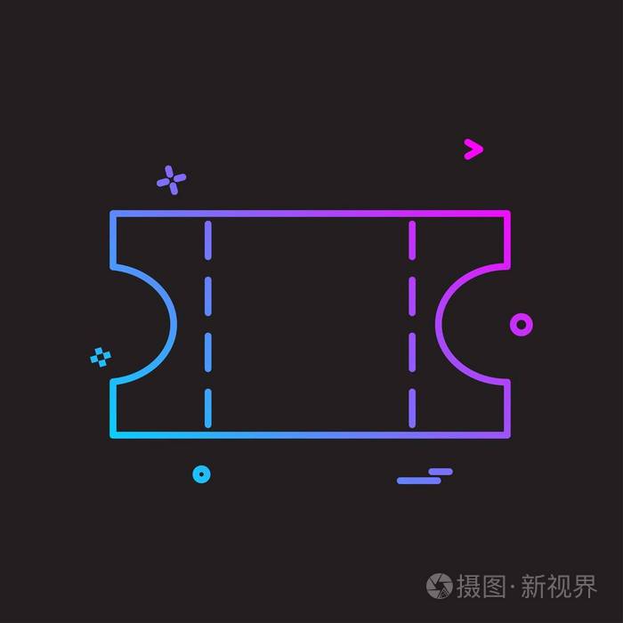 门票图标设计彩色矢量插图