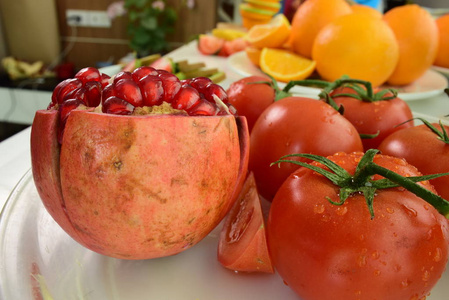 五颜六色的水果混合图片