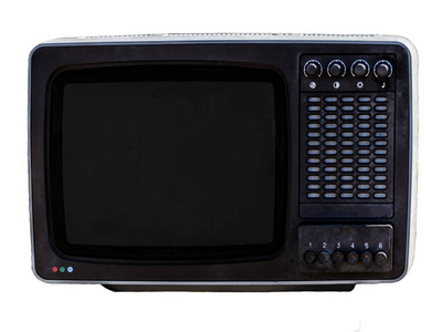 白色背景的苏联模拟复古电视