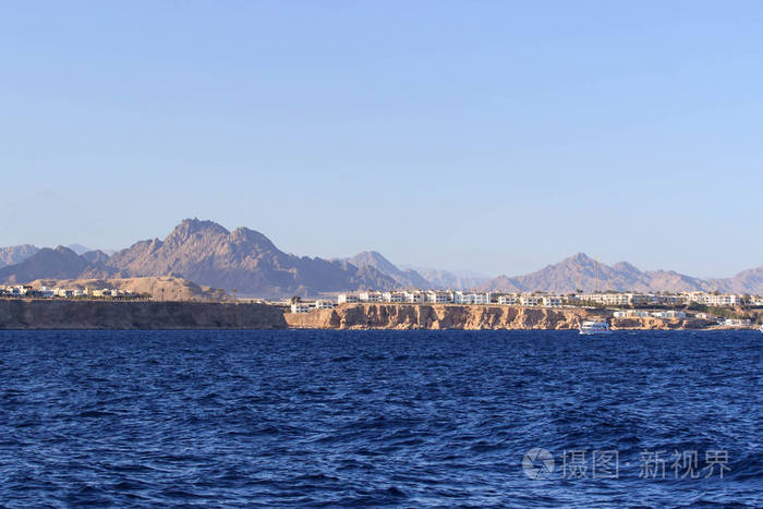 美丽的海景。 埃及的海岸。 红海。