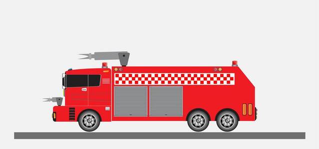 机场消防车矢量和插图