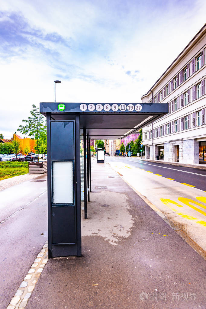 卢布尔雅那斯洛文尼亚首都的公共汽车站