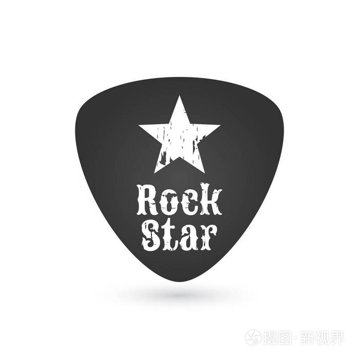 摇滚明星徽章或标签吉他挑选调解人为坚硬摇滚乐音乐乐队节日党标志