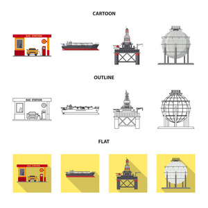 油与气图标矢量设计。收集石油和汽油股票符号的网站