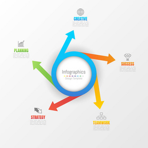 您的业务数据与 5 选项 零件 步骤 时间线或过程的信息图表设计元素。矢量图
