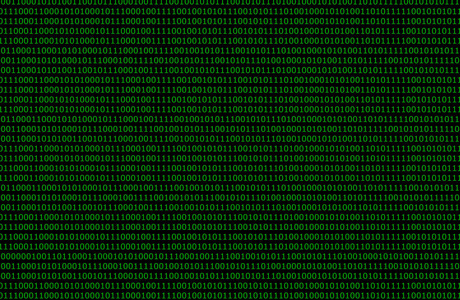 浅蓝色字体代码黑色背景上绿色字体的二进制代码照片