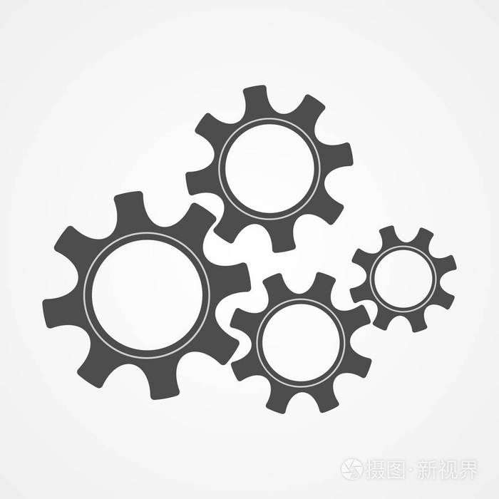 团队合作概念设计元素轮廓齿轮和齿轮意味着沟通的进展.
