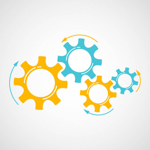 橙色的齿轮图片