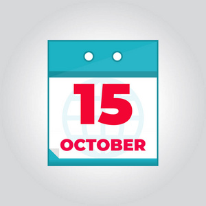 10月15日平面矢量每日日历图标