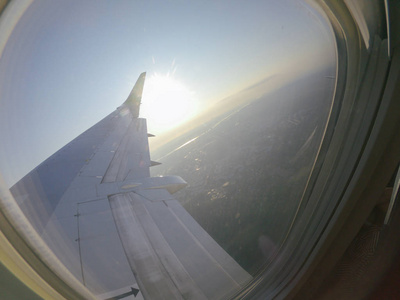 Aiplane 飞机视窗视图在翼飞机, 航空公司, 航空天际运输