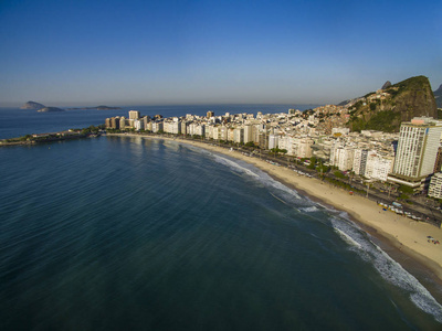 世界上最著名的海滩。 科帕卡巴纳海滩。 里约热内卢市。 巴西南美洲。
