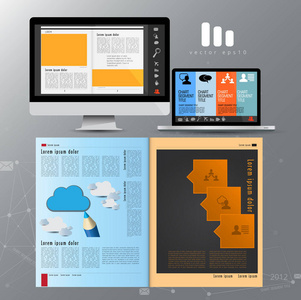 公司小册子或演示模板。 易于在传单矢量中使用。